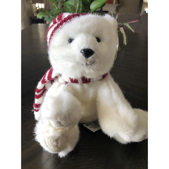 Russ Peppermint Teddy Bear Beanbag Plush Stuffed Animal‎ Daisy Chain Press White - Picture 3 of 8